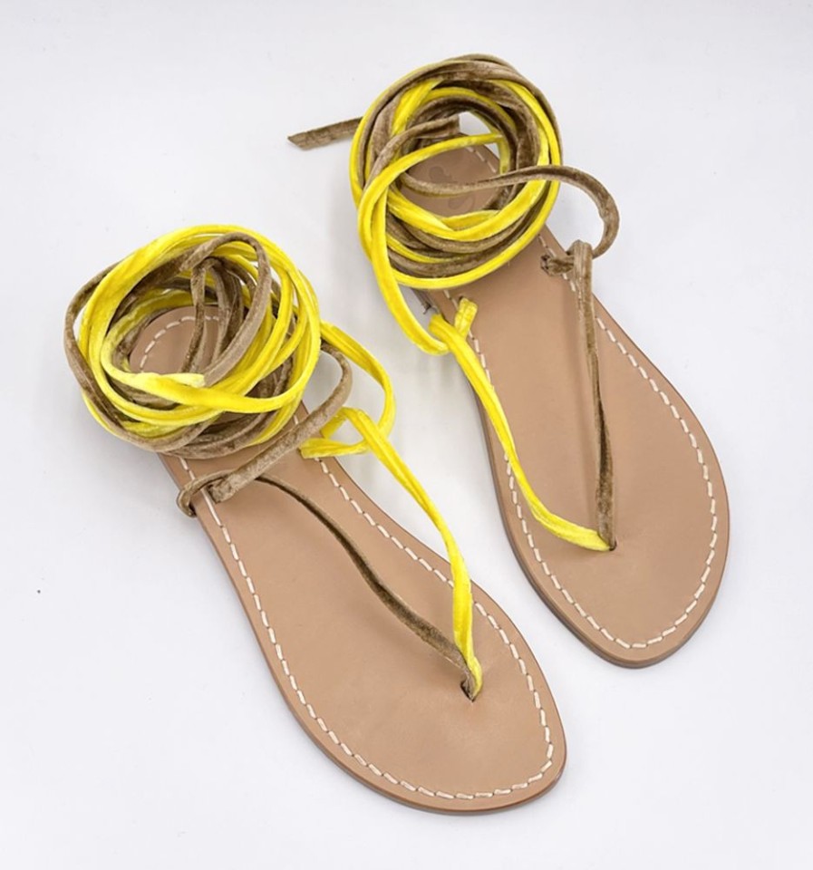 Sandali Syrenia | Sandali Enea Gladiator Bicolore Giallo Wood