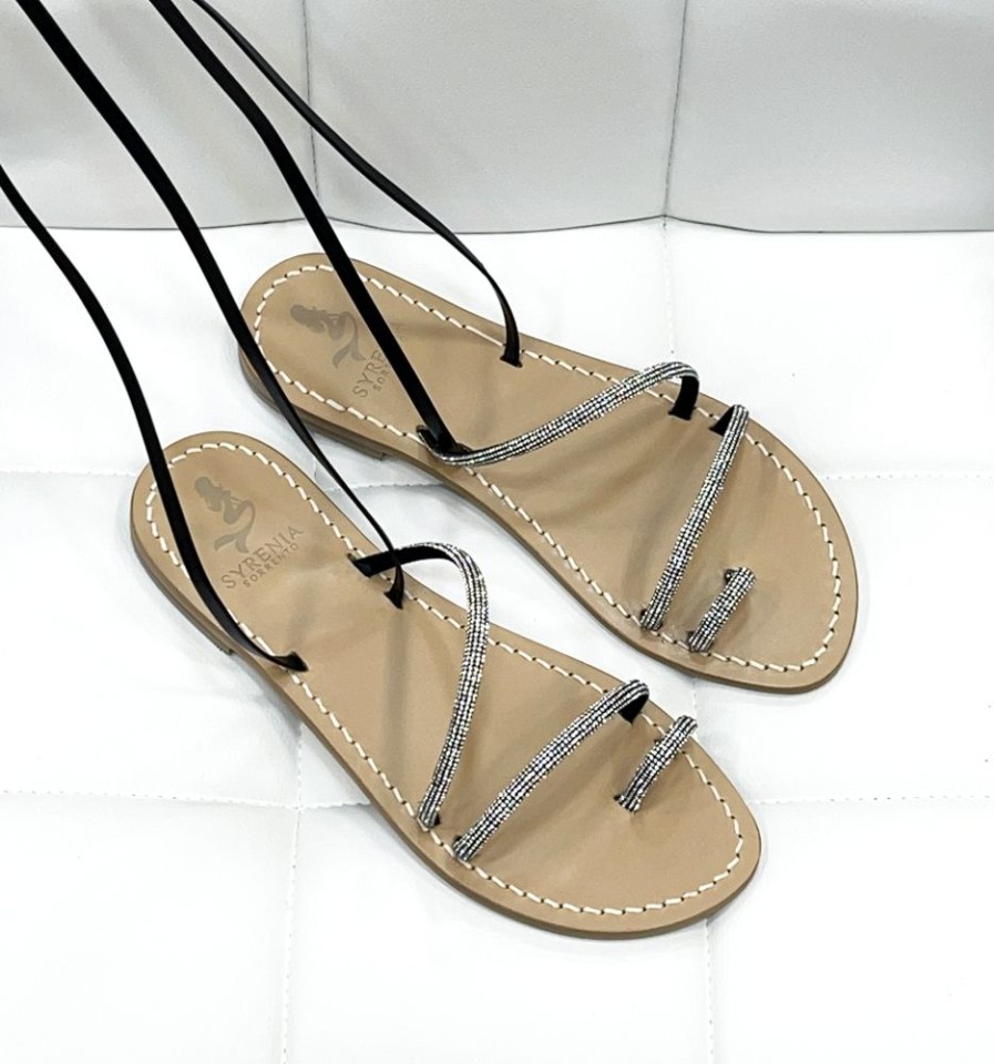 Sandali Syrenia | Sandali Amira Gladiator Shine Pave Nero