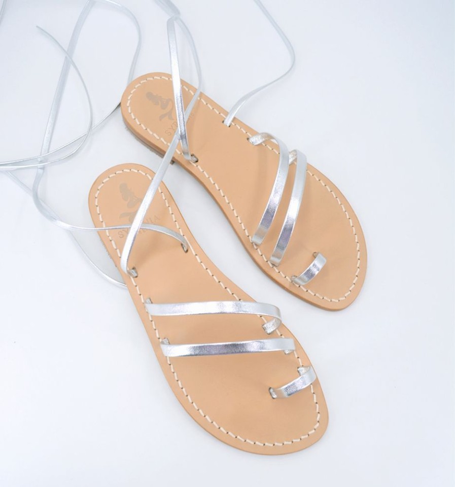 Sandali Syrenia | Sandali Santorini Gladiator Argento