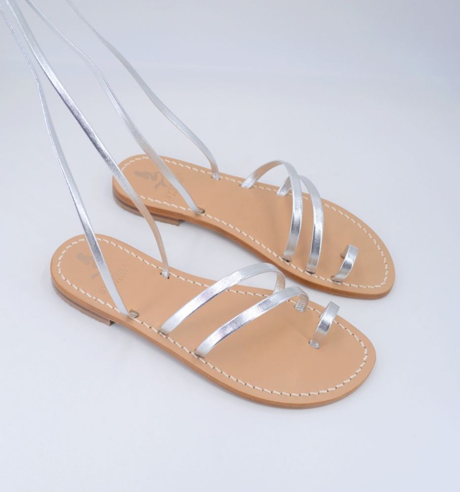 Sandali Syrenia | Sandali Santorini Gladiator Argento