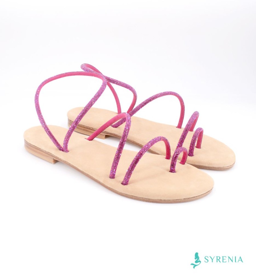 Sandali Syrenia | Sandali Amira Shine Pave Fucsia Sottopiede Camoscio