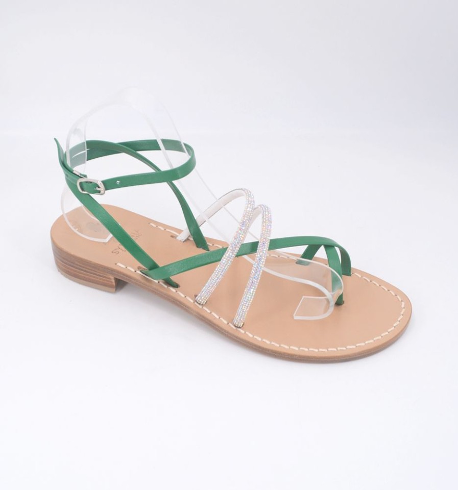 Sandali Syrenia | Sandali Jeranto Verde Shine Crystal