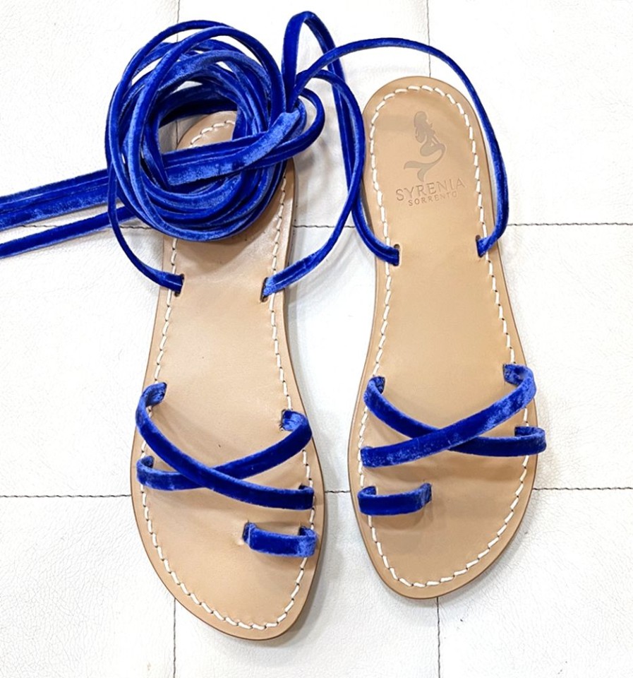 Sandali Syrenia | Sandali Nicosia Gladiator Velvet Blu Cobalto